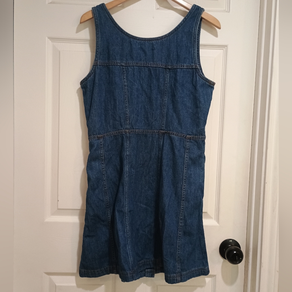 Women's Free Assembly Dark Blue Denim Tank Button Dress Size Medium/8-10 - Picture 4 of 7